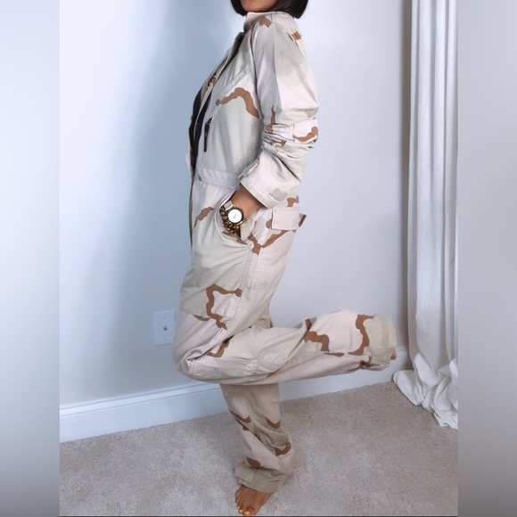 RARE Official Military Special Unit Desert Camouflage Boiler Suit Coveralls Sz L - Picture 4 of 12